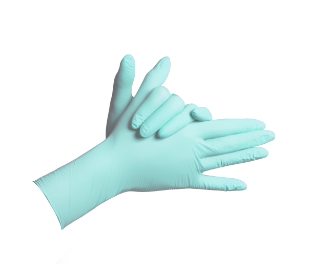 Guantes de nitrilo sin polvo Verde – T.XS