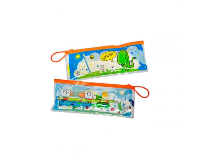 Estuche escolar con cepillo dental