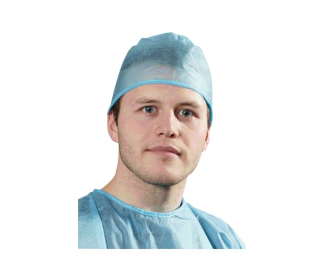 Gorro quirúrgico de polipropileno azul (100 uds.)