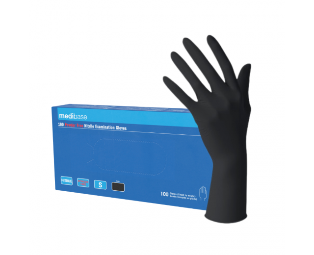 Guantes de nitrilo sin polvo negros