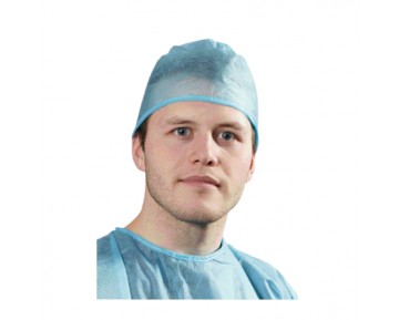 Gorro quirúrgico de polipropileno azul (100 uds.)