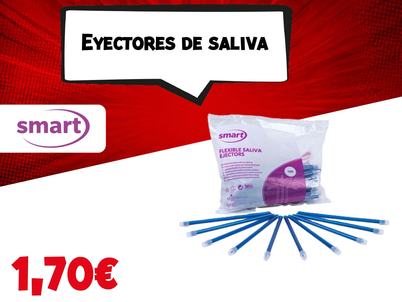 Eyectores de saliva azules